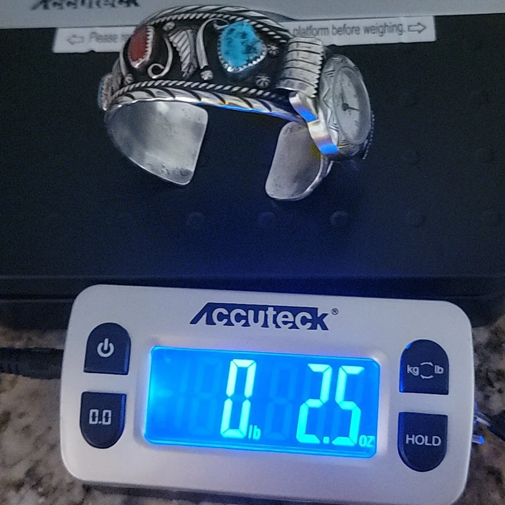 1950's Rare Navajo Sidewinder Cuff Bracelet Watch - Picture 15 of 16